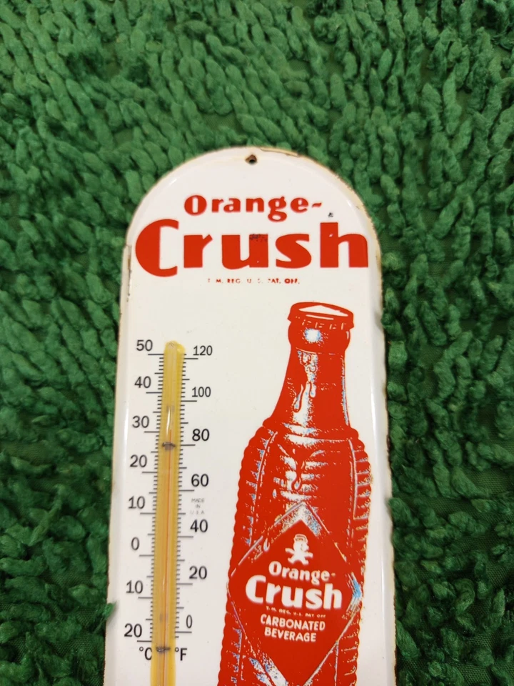 Placa Termómetro Estilo Vintage Orange Crush Mercancía Publicidad Tienda Foto 4 de 4