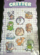 NEW Grafix CRITTER THEME SHAKER puffy STICKERS 10 pcs