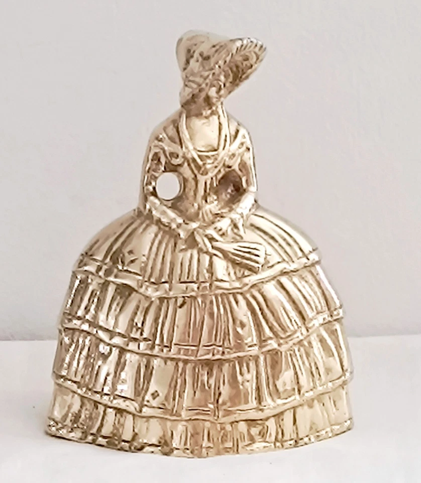 Ancienne Grande Clochette de Table Élégante Victorienne en Bronze doré de 13cm - Photo 4/4