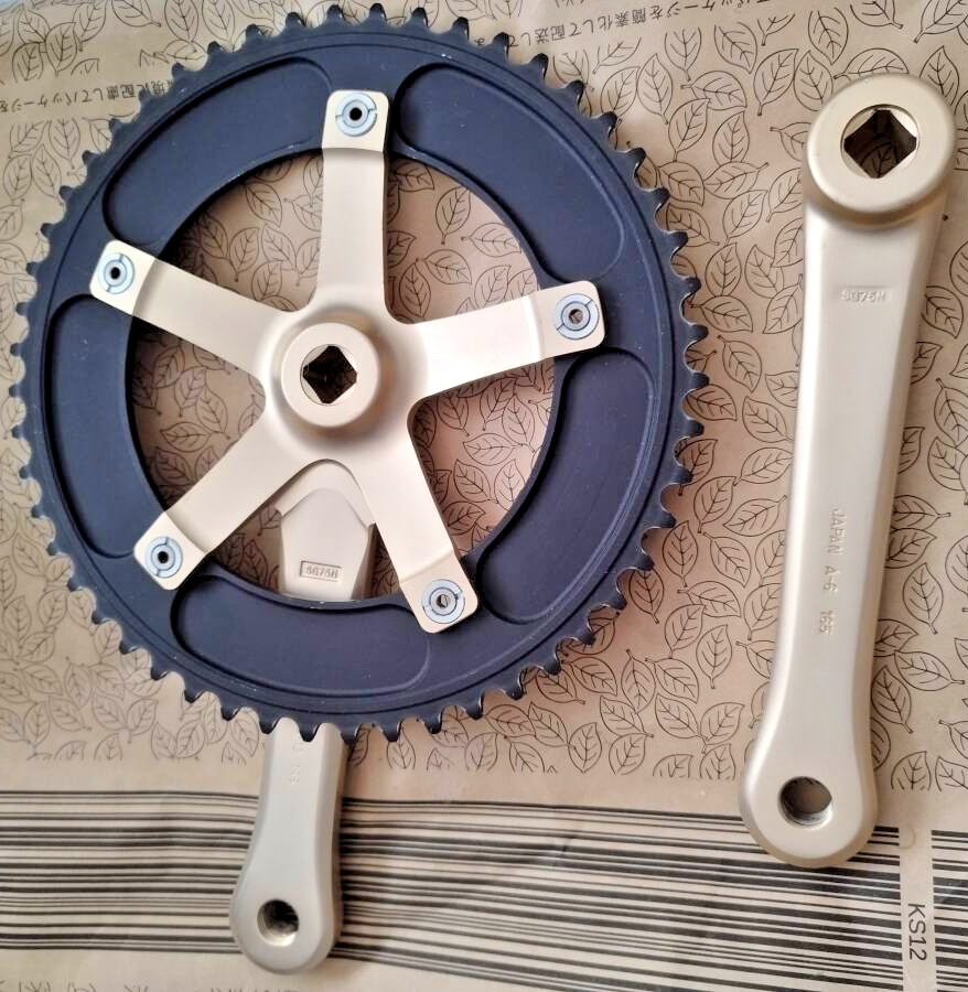 SUGINO Crankset NJS 165mm Track w/ SUGINO75 Bolts & ZEN 51T