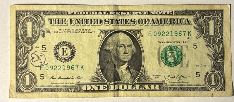 BIRTHDAY/ANNIVERSARY $1.00 CURRENCY Note 09-22-1967