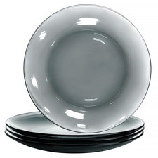Glass Plates Set of 4   Borosilicate Salad  Dessert Plates, Transparent Glas...