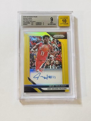 2018-19 Jrue Holiday Prizm Gold Auto /10 BGS 9 MINT