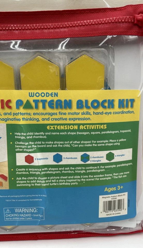 Melissa & Doug Kit de Bloques de Patrón Magnético Juego de Juguetes Educativos de Madera Foto 2 de 4