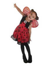 Halloween Infant Girls Red Ladybug Costume Dress Headband Wings 12-24 Months