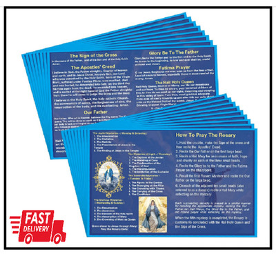 50 Pcs How to Pray the Rosary Prayer Card 6 x 4 Inches Rosary Pamphlet Paper