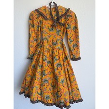 VTG Wee Clancy Girl  s Cotton Horseshoe Dress Sz 8 With Headband Cowgirl Western