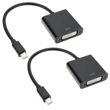 2 Pcs Mini DP to DVI-D Converter 20 Pin DisplayPort Adapter Bidirectional Black