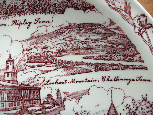 Vernon Kilns Tennessee collector plate~The Volunteer State~ Ultra Maroon - Picture 3 of 5