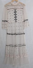 River Island Sheer Frill Dotted Floral Maxi Dress White Size 10 Party Summer