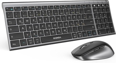 Bluetooth Tastatur Maus Set SEENDA COE401 3 Geräte Verbindung QW