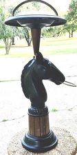 Vtg Horse Head Standing Ashtray Tobacco - Metal & Plastic