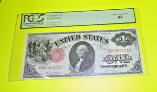 SC 1917 $1 Fr.36 Legal Tender "Sawhorse" RED SEAL! PCGS 55 NO RESERVE! .99 start