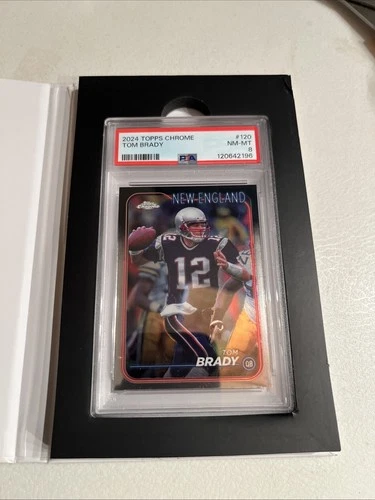 Tom Brady 2024 Topps Chrome #120 PSA 8
