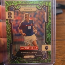 Panini Monopoly Prizm Green Parallel Zinedine Zidane #9 France FIFA World Cup