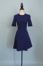 Size: XS ZARA WOMAN Blue Dress Knee Length Cut Out Back Short Sleeve Women
