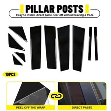 Black Pillar Post Window Door Molding Trim Covers For Mazda 3 Axela 2014-2018