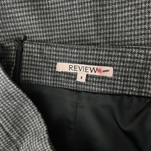 Review Skirt Womens 8 Grey Pencil Houndstooth High Rise Office Work Business - Picture 4 of 8