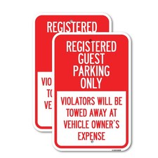 Registered Guest Parking Only Violators Will Be Heavy Gauge Metal Parking Sign