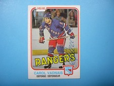 1981/82 O-PEE-CHEE NHL HOCKEY CARD #236 CAROL VADNAIS EX/NM AUTO AUTOGRAPH OPC