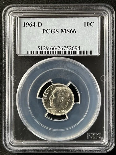 1964-D  10C Roosevelt Ten Cent PCGS MS66   26752694