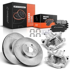 Front Brake Rotors and Ceramic Pads Kit with Calipers