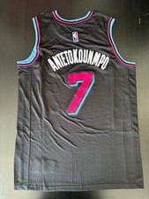 Giannis Antetokounmpo 7 Men's Miami Heat Black Jersey Size 52 - XL NEW