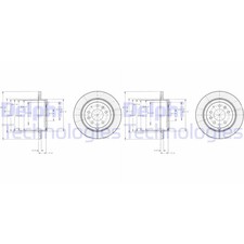 2X DELPHI BREMSSCHEIBEN 302mm BELÜFTET HINTEN PASSEND FÜR FORD USA EDGE MAZDA