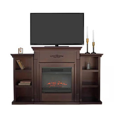 Entertainment Media Console Open Shelves Elegant Organization TV Stand in Espres