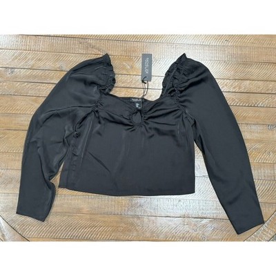 Rachel Zoe Women's Satin Top Size M - Rhinestone Neck Piece Missing - See Pics