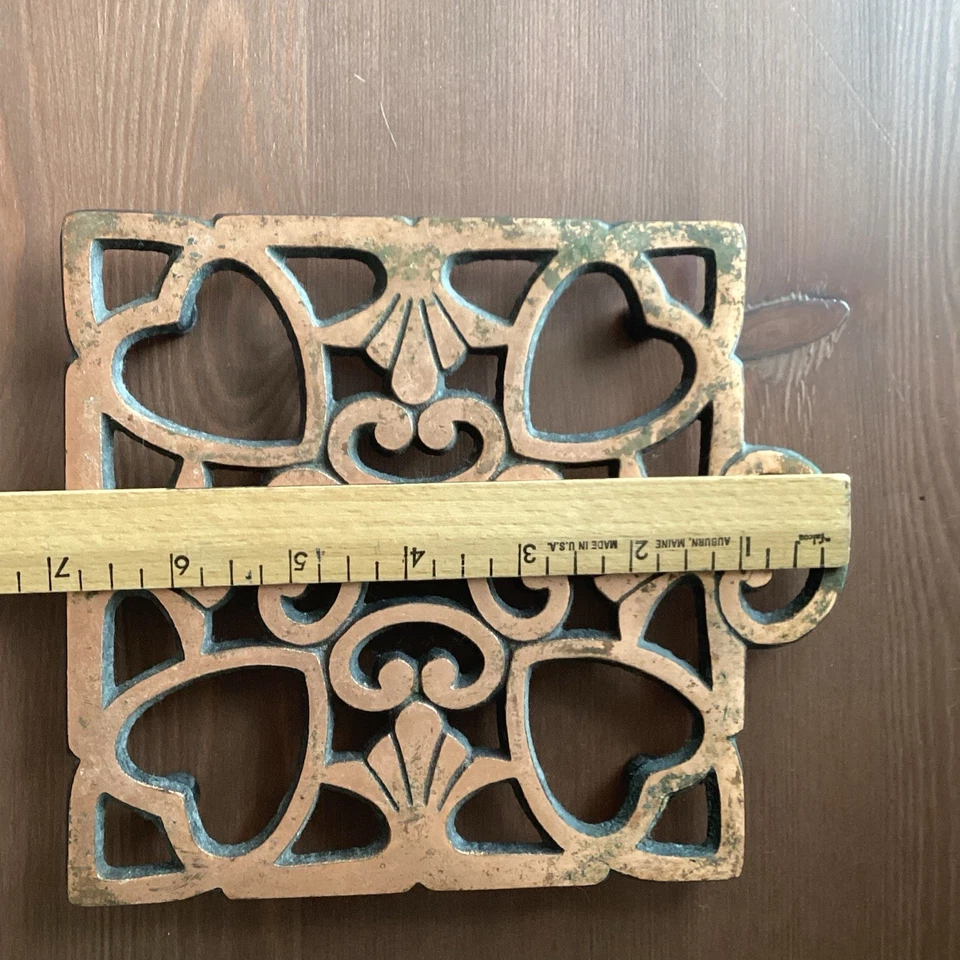 PAMPERED CHEF ROUND-UP FROM THE HEART COPPER PLATED SQUARE SHAPED TRIVET 2008 - Image 4 of 4