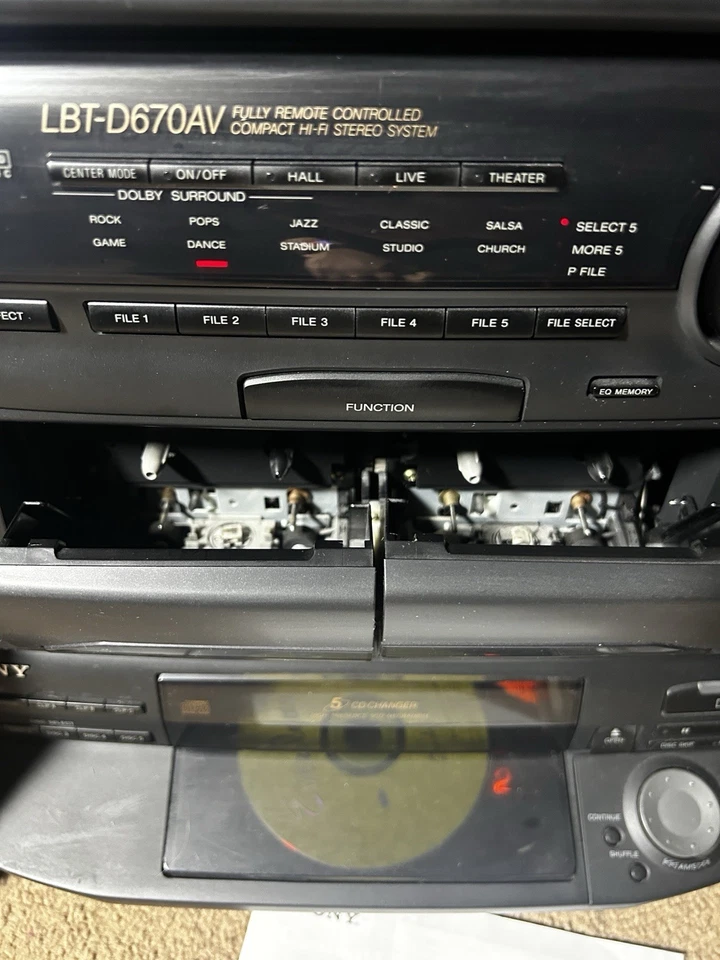 Vintage Sony LBT-D670AV Audio System W/ 5 Speakers Working- No Remote !READ! - Image 4 of 4