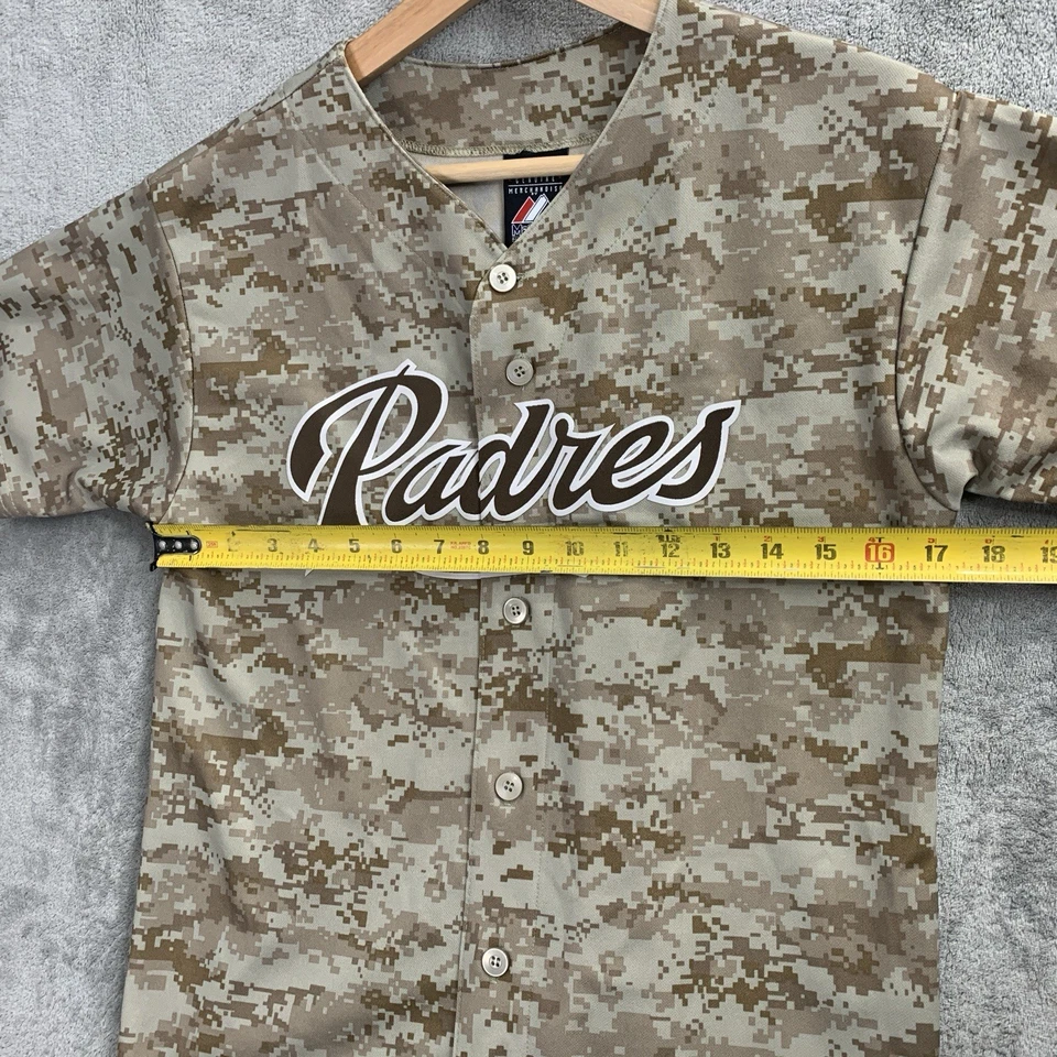 Majestic Jersey Jóvenes Niños Grande San Diego Padres Camuflado Béisbol MLB Hecho en EE. UU. Foto 3 de 4
