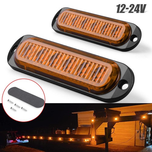 10x Amber 6 LED Side Marker Light RV Truck Trailer Lorry Clearance Light 12V 24V - Picture 5 of 13