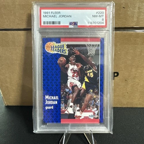 1991 Fleer #220 Michael Jordan League Leaders PSA 8 Bulls