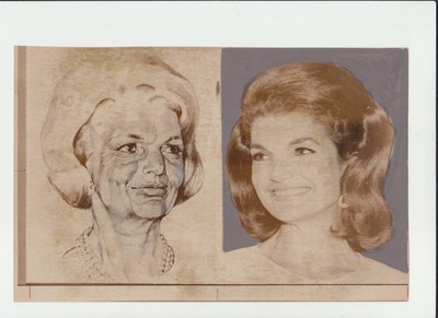 JACQUELINE KENNEDY AT AGE 38-ARTIST RENDERING AT AGE 60 WIRE PHOTO NOV 15,1967