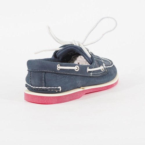 Mens Timberland Classic 2 Eye 6305A Navy Leather Lace Everyday Casual Boat Shoes - Imagen 4 de 8