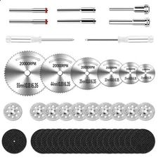 44Pcs Cutting Wheel Kit for Dremel Rotary Tools Mini HSS Circular Saw Blades ...