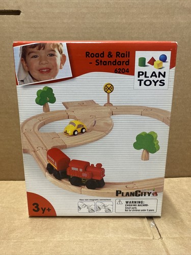 Plan Toys Road & Rail - Standard - 6204 Wooden Children’s Baby Toy Montessori