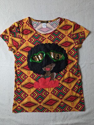 RN148128 Make It Rain Reggae Retro Tee (Women Medium) Polyester Blend