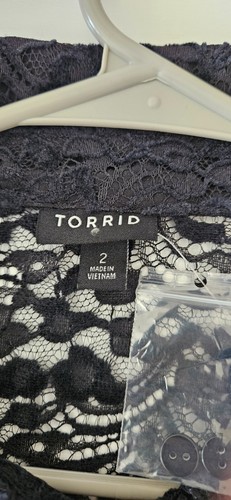 Torrid Women's Madison Button-Up Sheer Lace Long Sleeve Shirt - 2X (18/20) - New - Picture 8 of 8
