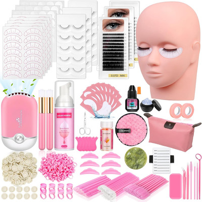 Lashes Kit for Eyelash Extension Beginners 470PCS Professional Lash Mannequin He