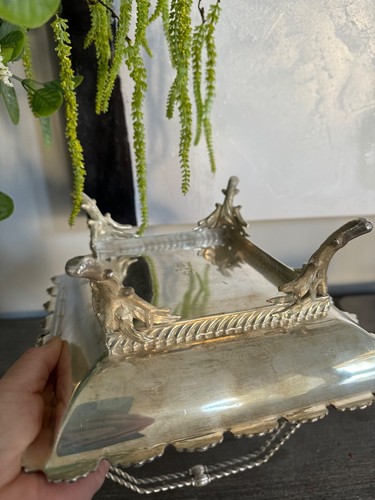 Antique Rare Middletown Footed Quadruple plated Silver Silverplated Basket Tray - Picture 5 of 12