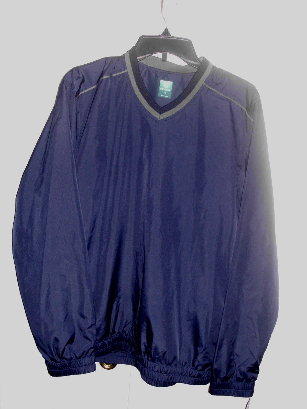 Men's Small Pro Tour Golf Navy Blue Weather Play Pullover L/S Windbreaker Jacket