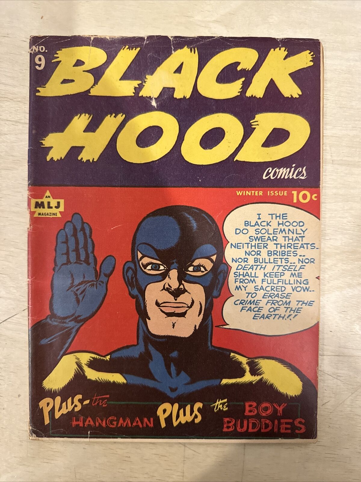 Black Hood Comics # 9 - Golden Age - Incomplete - MLJ