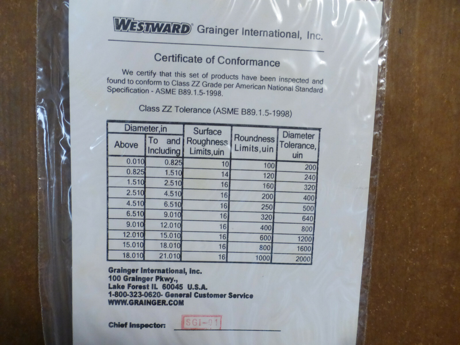 NEW WESTWARD PLUG AND PIN GAGE SET,MINUS,82 PIECE 0.751"-0.832" 