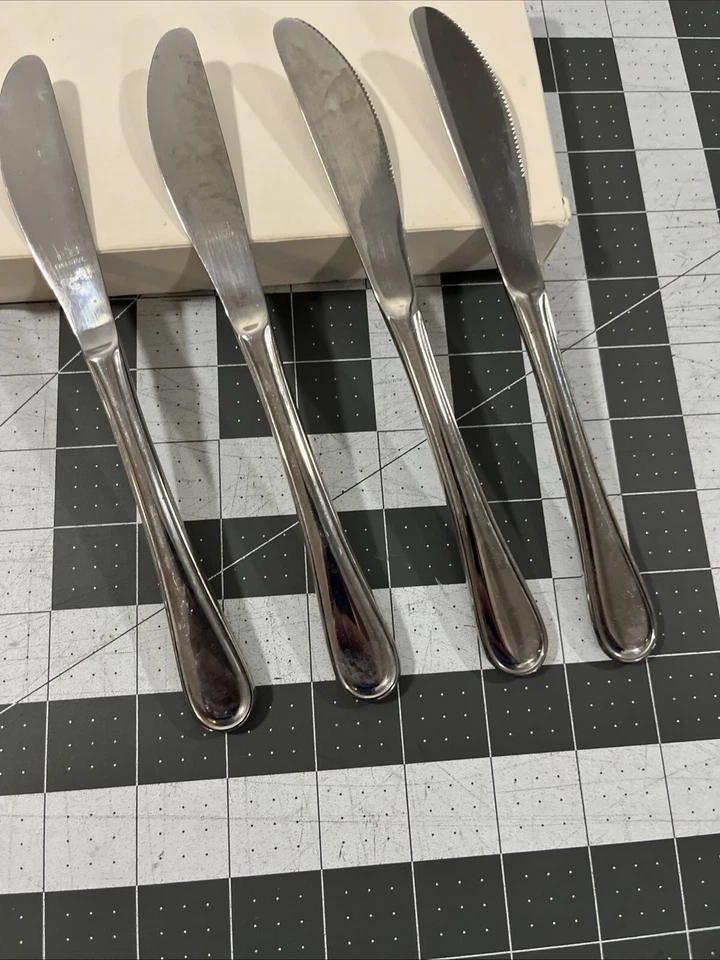 BSF Tivoli Edelstahl (4) Dinner Knives Stainless Flatware 18/8 Replacement - Image 3 of 4