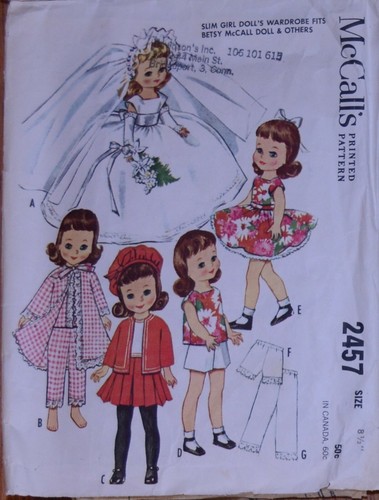 McCalls Doll Clothes Sewing Patterns 7 1/2" up to 31" 193 to Choose From 1940's+ - Picture 150 of 251