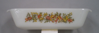 Vintage Anchor Hocking Vegetable Harvest 441 Bread Meat Loaf Baking Dish 1 Quart