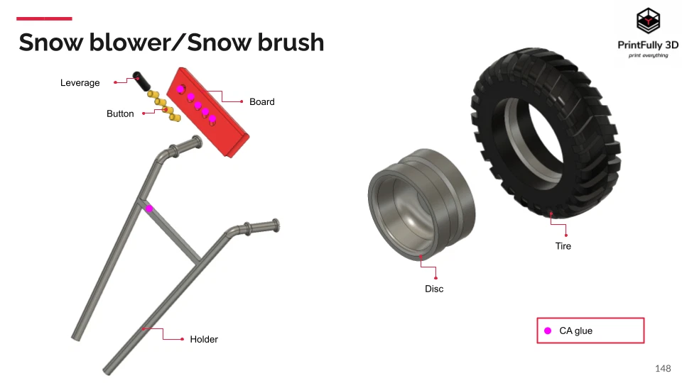 PrintFully3D 1/10 Scale Snow Brush 3D Printed Crawler Accessories Trial - Image 3 of 4
